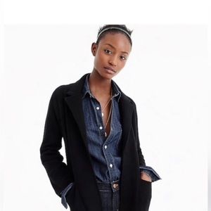 J. Crew Sophie Open Front Sweater Blazer Jacket women's S Black